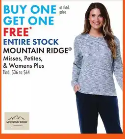 Boscov's ENTIRE STOCK MOUNTAIN RIDGE offer