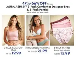 Boscov's LAURA ASHLEY 3-Pack Comfort or Designer Bras & 5-Pack Panties offer