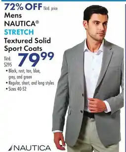 Boscov's Mens NAUTICA STRETCH Textured Solid Sport Coats offer