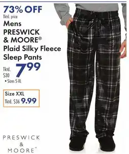 Boscov's Mens PRESWICK & MOORE Plaid Silky Fleece Sleep Pants offer
