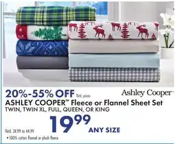 Boscov's ASHLEY COOPER Fleece or Flannel Sheet Set offer