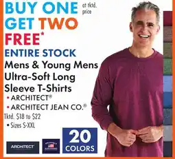Boscov's ENTIRE STOCK Mens & Young Mens Ultra-Soft Long Sleeve T-Shirts offer