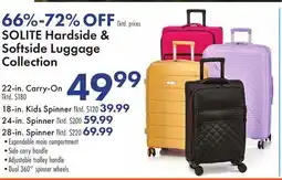 Boscov's SOLITE Hardside & Softside Luggage Collection offer