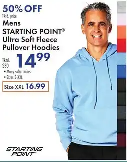 Boscov's Mens STARTING POINT Ultra Soft Fleece Pullover Hoodies offer