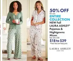 Boscov's ENTIRE COLLECTION NEW Fall LAURA ASHLEY Pajamas & Nightgowns Misses offer