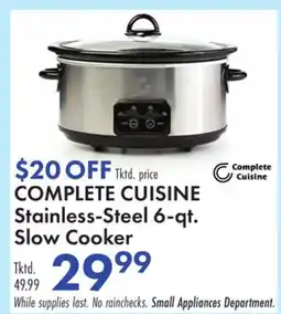 Boscov's COMPLETE CUISINE Stainless-Steel 6-qt. Slow Cooker offer