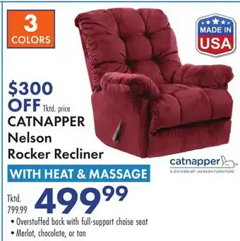 Boscov's CATNAPPER Nelson Rocker Recliner WITH HEAT & MASSAGE offer