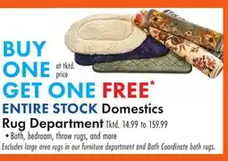 Boscov's ENTIRE STOCK Domestics Rug Department offer
