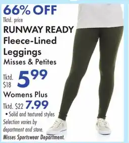 Boscov's RUNWAY READY Fleece-Lined Leggings offer