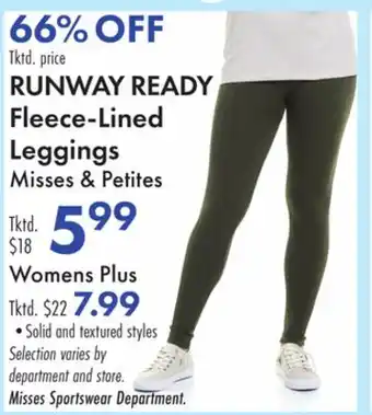 Boscov's RUNWAY READY Fleece-Lined Leggings offer