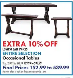 Boscov's ENTIRE SELECTION Occasional Tables offer
