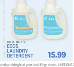 Kings Food Markets ECOS LAUNDRY DETERGENT offer