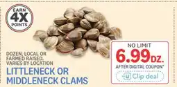 Kings Food Markets LITTLENECK OR MIDDLENECK CLAMS offer