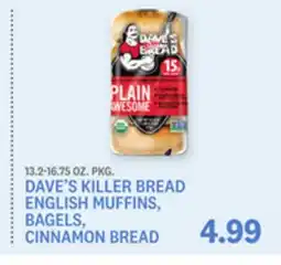 Kings Food Markets DAVE'S KILLER BREAD ENGLISH MUFFINS, BAGELS, CINNAMON BREAD offer