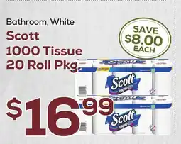 DeCicco & Sons Scott 1000 Tissue 20 Roll Pkg offer