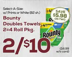 DeCicco & Sons Bounty Doubles Towels 2=4 Roll Pkg offer