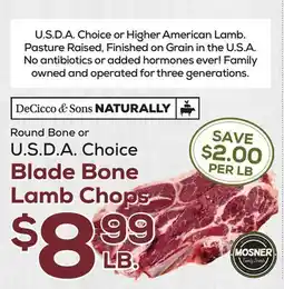 DeCicco & Sons Blade Bone Lamb Chops offer