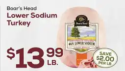 DeCicco & Sons Boar's Head Lower Sodium Turkey offer