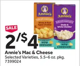 Stop&Shop Annie's Mac & Cheese offer
