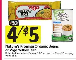 Stop&Shop Nature's Promise Organic Beans or Vigo Yellow Rice offer
