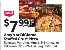 Stop&Shop Amy's or DiGiorno Stuff ed Crust Pizza offer