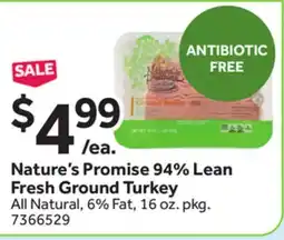 Stop&Shop Nature's Promise 94% Lean Fresh Ground Turkey offer
