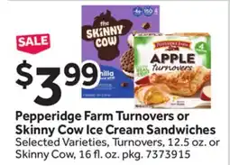 Stop&Shop Pepperidge Farm Turnovers or Skinny Cow Ice Cream Sandwiches offer