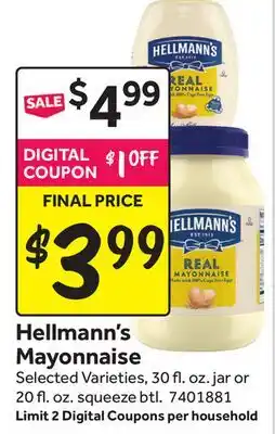 Stop&Shop Hellmann's Mayonnaise offer