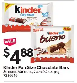 Stop&Shop Kinder Fun Size Chocolate Bars offer