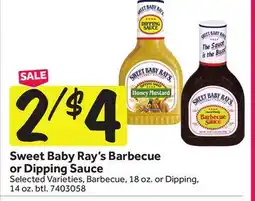 Stop&Shop Sweet Baby Ray's Barbecue or Dipping Sauce offer