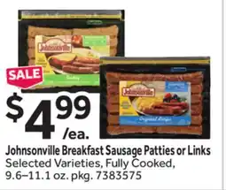 Stop&Shop Johnsonville Breakfast Sausage Patties or Links offer