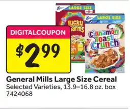 Stop&Shop General Mills Large Size Cereal offer