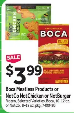 Stop&Shop Boca Meatless Products or NotCo NotChicken or NotBurger offer