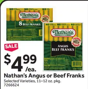 Stop&Shop Nathan's Angus or Beef Franks offer