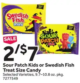 Stop&Shop Sour Patch Kids or Swedish Fish Treat Size Candy offer