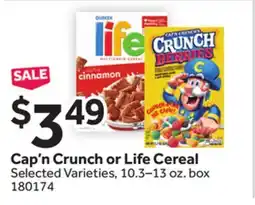 Stop&Shop Cap'n Crunch or Life Cereal offer