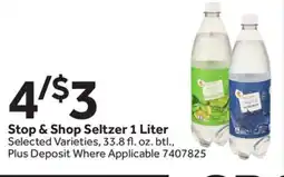 Stop&Shop Stop & Shop Seltzer 1 Liter offer
