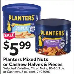 Stop&Shop Planters Mixed Nuts or Cashew Halves & Pieces offer