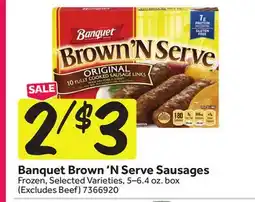 Stop&Shop Banquet Brown'N Serve Sausages offer