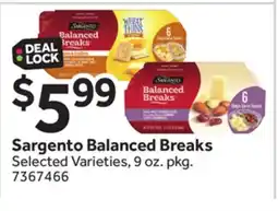 Stop&Shop Sargento Balanced Breaks offer