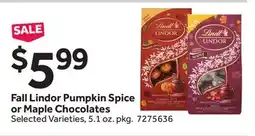 Stop&Shop Fall Lindor Pumpkin Spice or Maple Chocolates offer