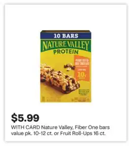CVS Nature Valley, Fiber One bars value pk. 10-12 ct. or Fruit Roll-Ups 16 ct offer
