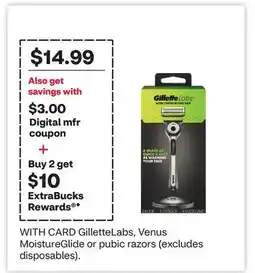 CVS GilletteLabs, Venus MoistureGlide or pubic razors offer