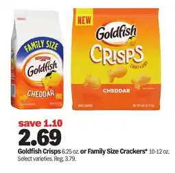 Meijer Goldfish Crisps 6.25 oz. or Family Size Crackers*10-12 oz offer
