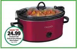 Meijer Crockpot 6 Qt. Cook & Carry Manual Slow Cooker offer