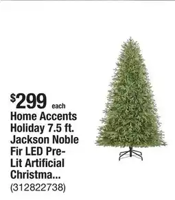 The Home Depot Home Accents Holiday 7.5 ft. Jackson Noble Fir LED Pre-Lit Artificial Christmas Tree T23 offer