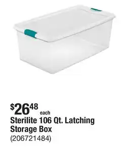 The Home Depot Sterilite 106 Qt. Latching Storage Box offer