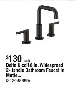 The Home Depot Delta Nicoli 8 in. Widespread 2-Handle Bathroom Faucet in Matte Black offer