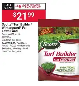 Ace Hardware Scotts Turf Builder Winterguard Fall Lawn Food offer