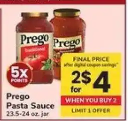 Safeway Prego Pasta Sauce offer